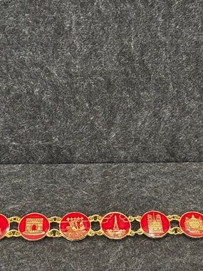 Vintage Paris Tourist Souvenir Link Bracelet circa 1950s 1960s